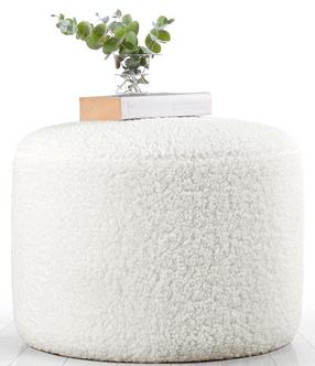Pufs Hanah Home Skylee 209FLF1142, balta krās., 54 cm x 54 cm x 39 cm