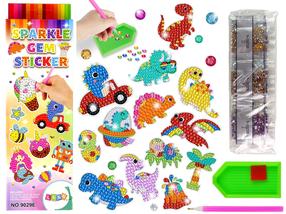 Deimantinė mozaika Lean Toys Sparkle Gem Sticker, įvairių spalvų