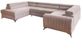 Kampinė sofa Louis Gojo 101, rožinė sp., kairinė, 202 x 347 cm x 92 cm