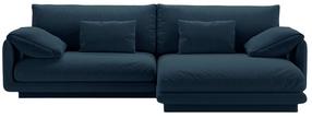 Kampinė sofa Micadoni Torino Structured, tamsiai mėlyna sp., dešininė, 250 x 170 cm x 83 cm