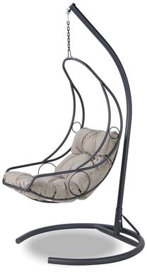 Pakabinamas krėslas Kalune Design Single Swing, juoda sp./pilka sp.