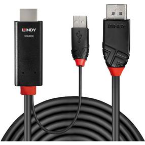 Kabelis Lindy 41500 DisplayPort 1.2 Vīrietis, HDMI / USB-A Vīrietis, 3 m, melna krās.