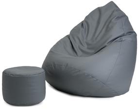 Sėdmaišis su pufu Mega Comfort XXL 028, pilka sp.