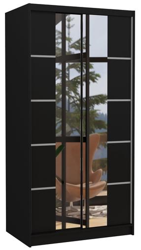 Spinta ADRK Ksawer 100, juoda sp., 58 cm x 100 cm x 200 cm, su veidrodžiu