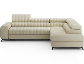 Kampinė sofa Kanedo, smėlio sp./šviesiai smėlinė, dešininė, 204 x 269 cm x 86 cm