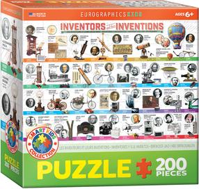 Пазл Eurographics Smart Kids Inventors And Their Inventions 6200-0724, 48.2 см x 33 см, 200 шт., многоцветный