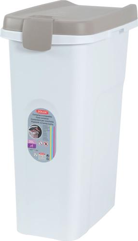 Mājdzīvnieku barības uzglabāšanas kaste Stefanplast Pet Food Container, 25 l, 39 x 24 x 51 cm, balta krās./pelēka krās.
