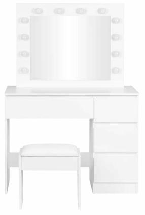 Туалетный столик ModernHome MRDT09-MW, белый цв., 139.5 см x 94.5 см x 43 см