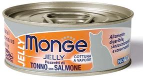 Mitrā kaķu barība Monge Jelly Adult, lasis/tunzivis, 0.08 kg