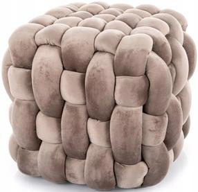 Pufas Faris Velvet, tamsaus smėlio spalva, 45 cm x 45 cm x 41 cm