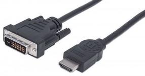 Vads Manhattan HDMI to DVI-D HDMI-A 19 pin male, DVI-D male, 1.8 m
