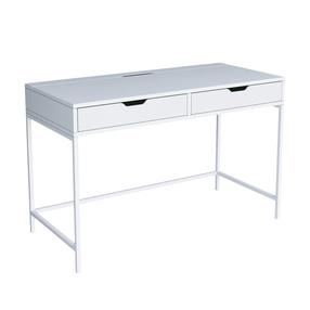 Rašomasis stalas su stalčiais Kalune Design Duru 1600-47, 120 cm x 55 cm, 77.4 cm, balta sp.