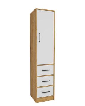 Spinta Kalune Design Modera, balta sp./safyro ąžuolas sp., 40 cm x 40 cm x 181.8 cm