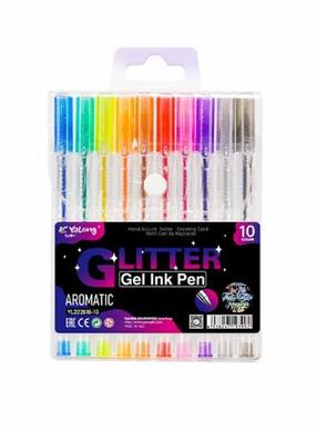 Rašymo rinkinys Yalong Glitter YL222618-10, įvairių spalvų, 0.5 mm, 10 vnt.