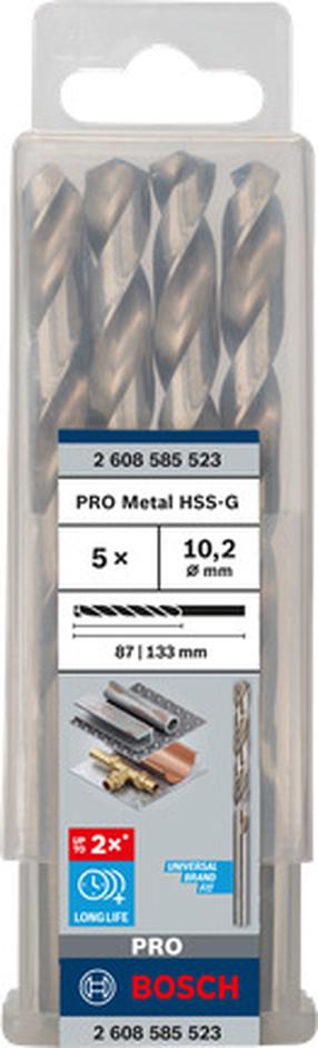 Metalo grąžtų rinkinys Bosch, metalas, hss-g, tiesus, 10.2 mm x 13.3 cm