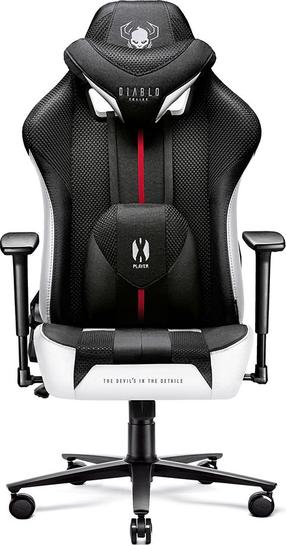 Игровой стул Diablo Chairs X-Player 2.0, 59 x 55 x 47 - 57 см, белый цв./черный цв.