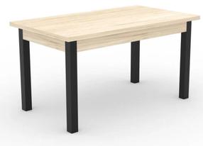 Valgomojo stalas ADRK Rodos 80, juoda sp./sonoma ąžuolo sp., 140 cm x 80 cm x 76 cm