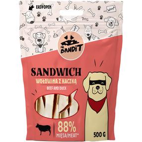 Gardums suņiem Mr. Bandit Sandwich Beef&Duck, liellopa gaļa/pīles gaļa, 0.5 kg