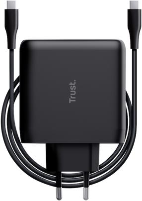 Telefona lādētājs Trust Maxo 24818, USB Type C, 10.5 cm, melna krās., 100 W