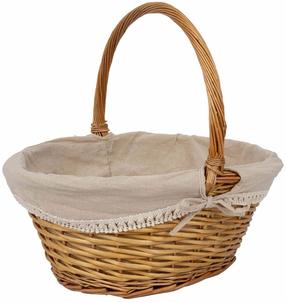 Krepšelis Home4you Maxine 87365, audinys/gluosnis, 44 cm x 35 cm, ruda sp.