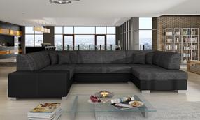 Kampinė sofa Havana Berlin 02, Soft 11, juoda sp./tamsiai pilka sp., dešininė, 320 x 207 cm x 73 cm