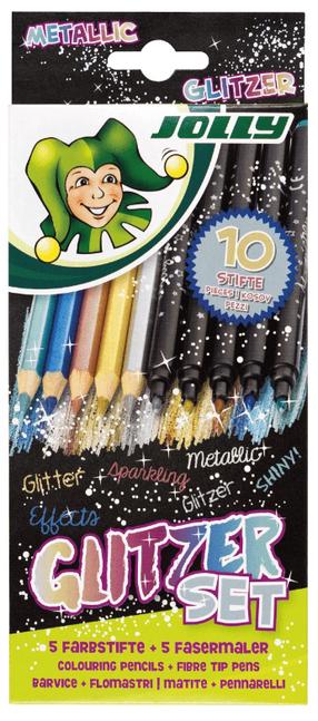 Värvimise (maalimise) komplekt Jolly GLITZER METALLIC, säraga, 10 tk