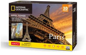 3D puzle National Geographic Paris, 29.4 cm x 29.4 cm, 80 gab.