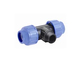 Vandentiekio trišakis STP Fittings Sia, 1/2 colio - Išorinis sriegis, Ø40 mm, 90 °, 16 Bar