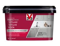 Emaliniai dažai, baldams/dažytų paviršių defektams šalinti V33 Renovation Perfection Kitchen, satino, 2 l, pilka loft sp.