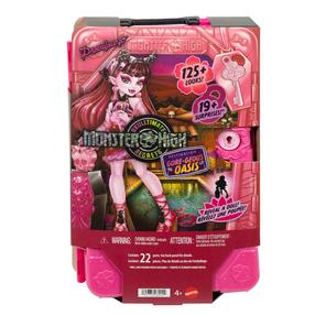 Lelle ar aksesuāriem Mattel Monster High Skulltimate Secrets Draculaura JDR50, 28 cm, rozā krās.