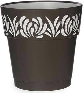 Puķu pods Stefanplast Gaia, plastmasa, Ø 25 cm, melna krās.