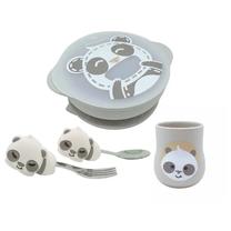 Indų komplektas Marcus&Marcus Toddler Self Feeding Pebble, 1 m., nerūdijantysis plienas/silikonas, pilka sp.