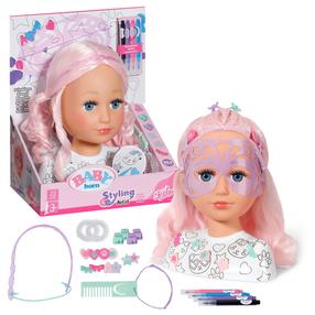 Lėlės galva su priedais Zapf Creation Baby born Styling Head Artist, 22 cm, įvairių spalvų