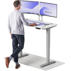 Datorgalds regulējams augstums Desktronic HomePro, 120 cm x 60 cm, 61 - 125.5 cm, balts krās./pelēka krās.