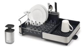 Trauku žāvētājs Joseph Joseph Rethink Your Sink, 36.4 cm x 32 cm x 16.1 cm, plastmasa/metāls, melna krās.