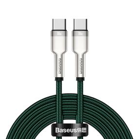 Juhe Baseus Cafule Series Metal Data Cable Type-C to iPhone PD 20W, Lightning/USB Type-C, 200 cm, hõbe v./roheline v., 20 W