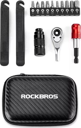 Komplekts, remontam RockBros Bicycle repair kit 43210049001, plastmasa/metāls, melna krās.