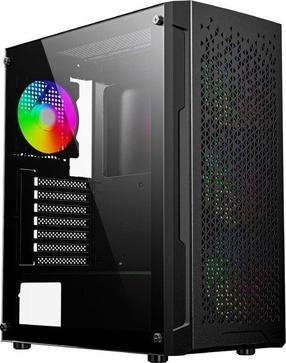 Корпус компьютера Gembird Fornax 400X, прозрачный цв./черный цв.