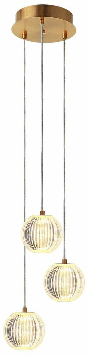 Valgusti lagi Light Prestige Brilliant LP-3303/3P, LED, 3 x 11 W, läbipaistev v. / kuldne v.