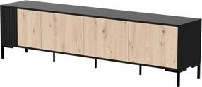 TV staliukas Cama Meble Merci, ąžuolo sp./juoda sp., 40 cm x 200 cm x 54 cm