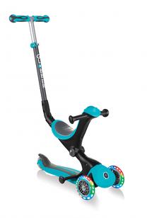 Bērnu skūteris Globber Go-Up Deluxe Lights, tirkīza krās.
