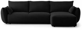 Kampinė sofa - lova Cosmopolitan Design Matera, juoda sp., dešininė, 173 x 253 cm x 86 cm
