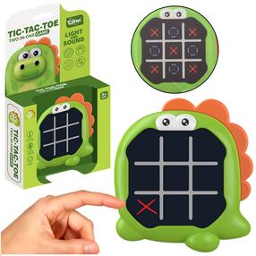 Elektroninis žaidimas dinozauras Tic Tac Toe 2in1, 13 cm, žalia sp.