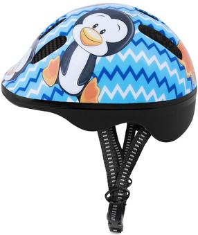 Dviratininkų šalmas vaikams Spokey Penguin, mėlyna sp./juoda sp., 44-48 cm