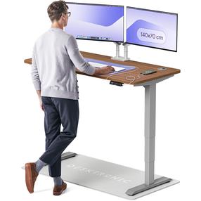 Datorgalds regulējams augstums Desktronic HomePro, 140 cm x 70 cm, 61 - 125.5 cm, pelēka krās./riekstkoku krās.