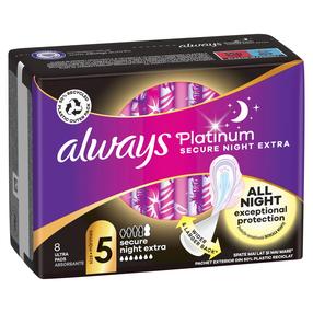 Гигиенические прокладки Always Platinum Secure Night Extra Size 5, 8 шт.