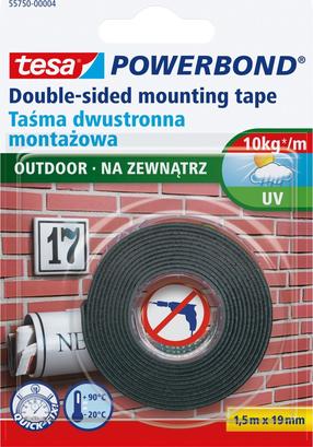 Dvipusė lipni juosta Tesa Powerbond, dvipusė, 5 m x 19 mm x 1140