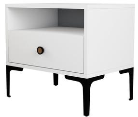 Naktinis staliukas Kalune Design Lizbon 535, balta sp., 50.8 cm x 56 cm x 40 cm