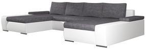 Kampinė sofa Marino Sawana 05, Soft 17, balta sp./tamsiai pilka sp., 200 x 363 cm x 88 cm