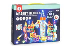 Magnetinis konstruktorius Light Up, 134 vnt., įvairių spalvų